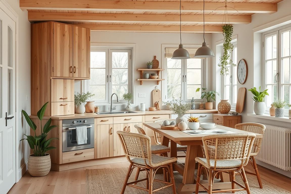 cozy kitchen with natural elements