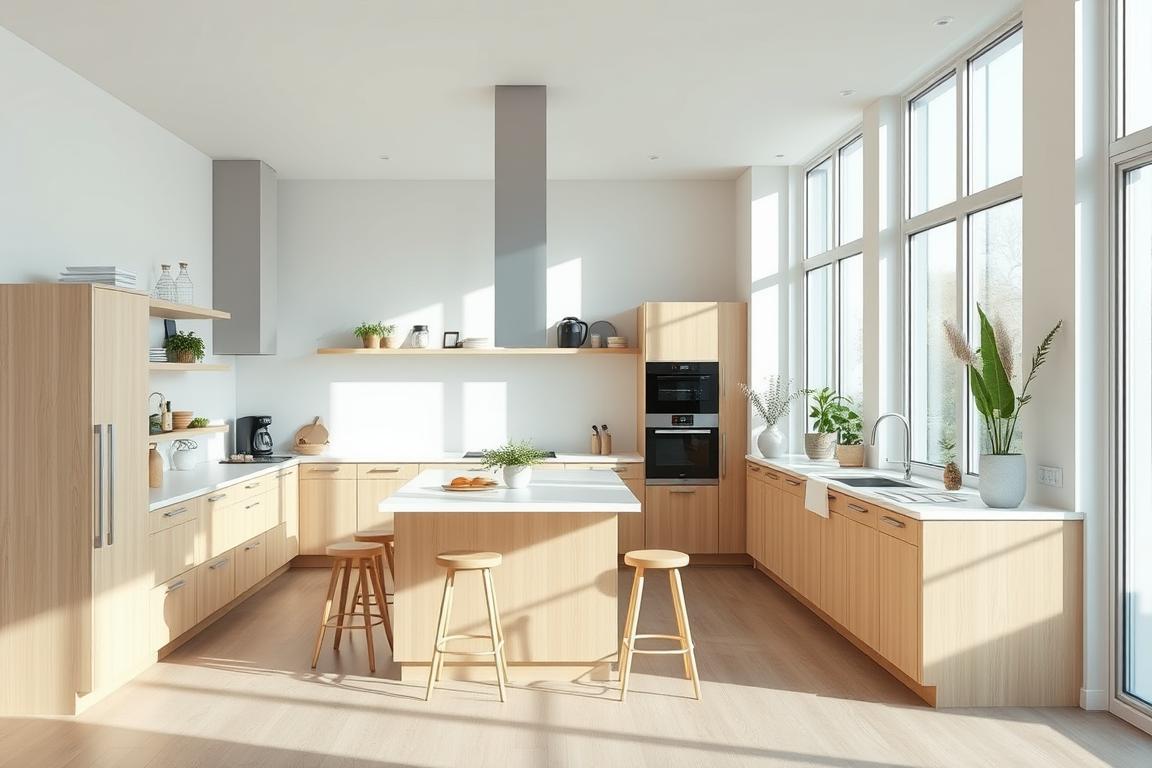efficient Scandinavian kitchen layout